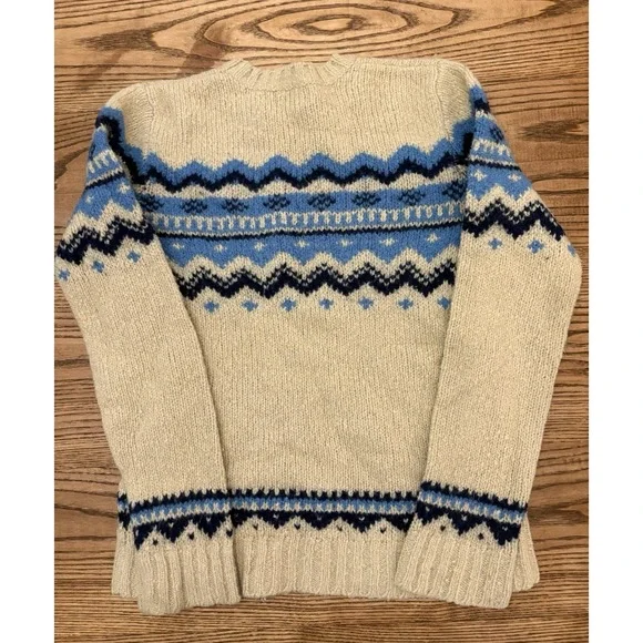 Abercrombie & Fitch Men's Small Fair Isle Woole Blend Crewneck Knit Sweater - Picture 2 of 5